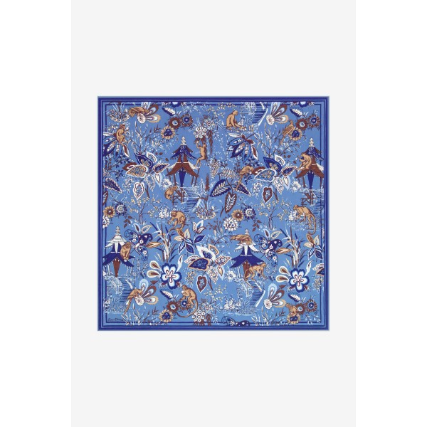 Inoui Editions šilko ir medvilnės skara PAGODE BLUE